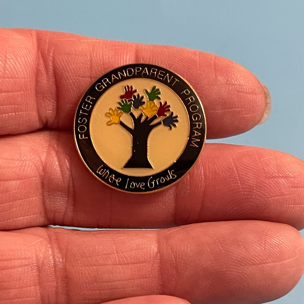 Foster Grandparent Program Enamel Lapel Pin - Where Love Grows